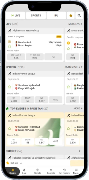 Sports betting via the Melbet app
